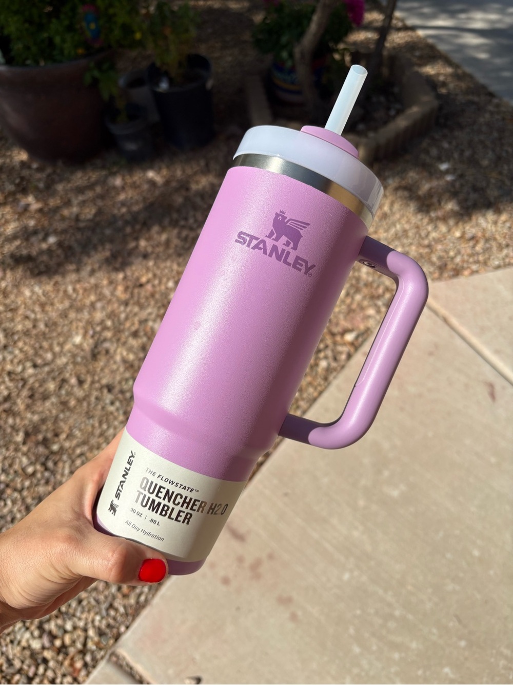 Stanley Lilac Quencher Tumbler with Handle and Straw